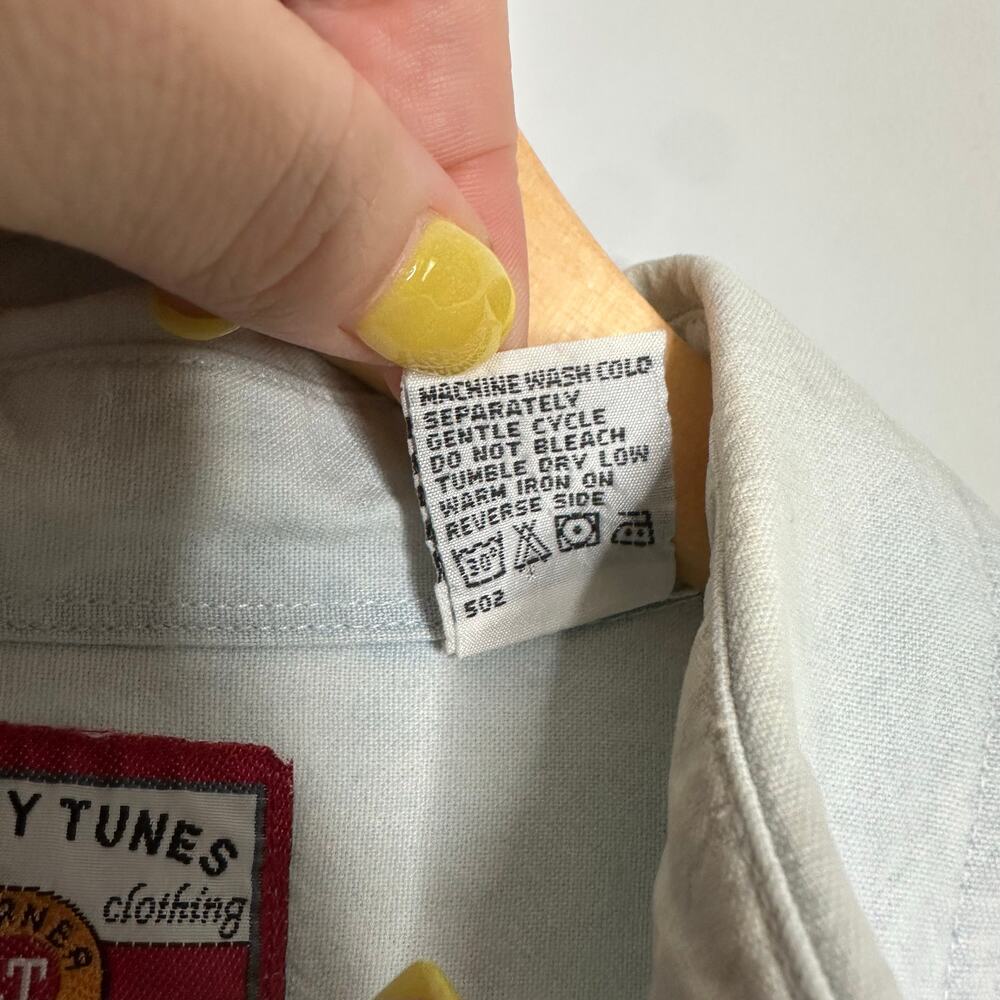 Looney Tunes‎ Unisex Vintage Denim Marvin and Daffy Duck Embroidered Shirt M - Picture 5 of 9
